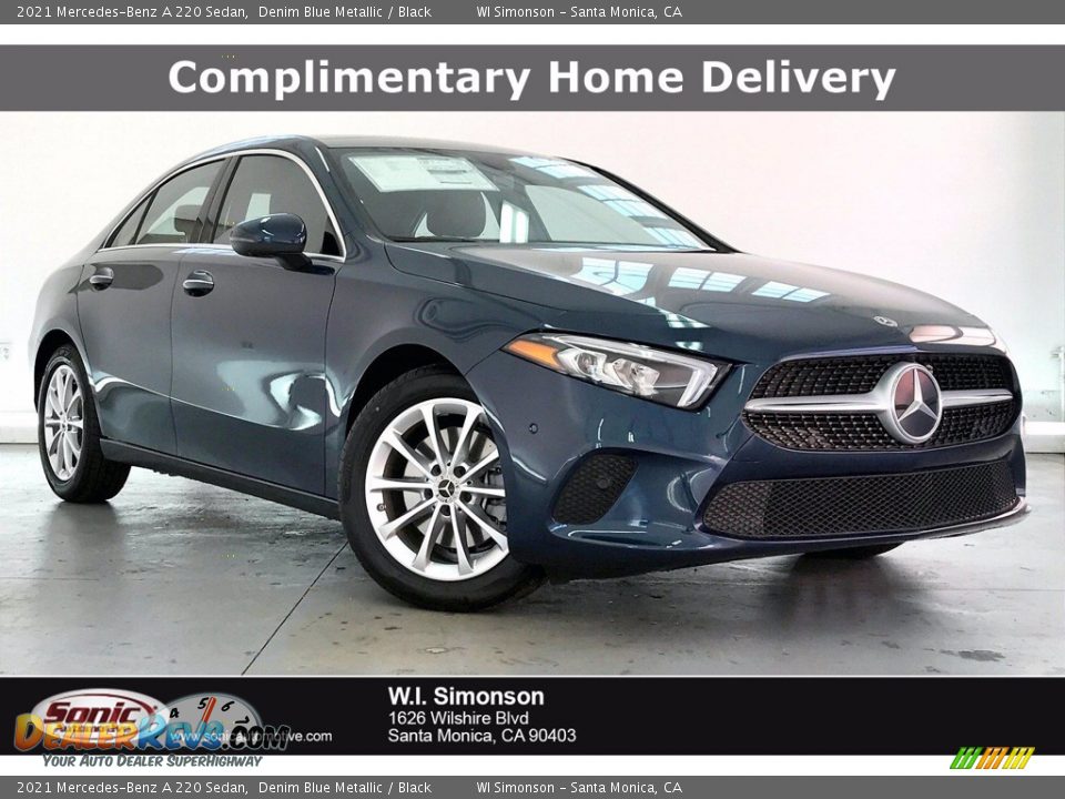 2021 Mercedes-Benz A 220 Sedan Denim Blue Metallic / Black Photo #1