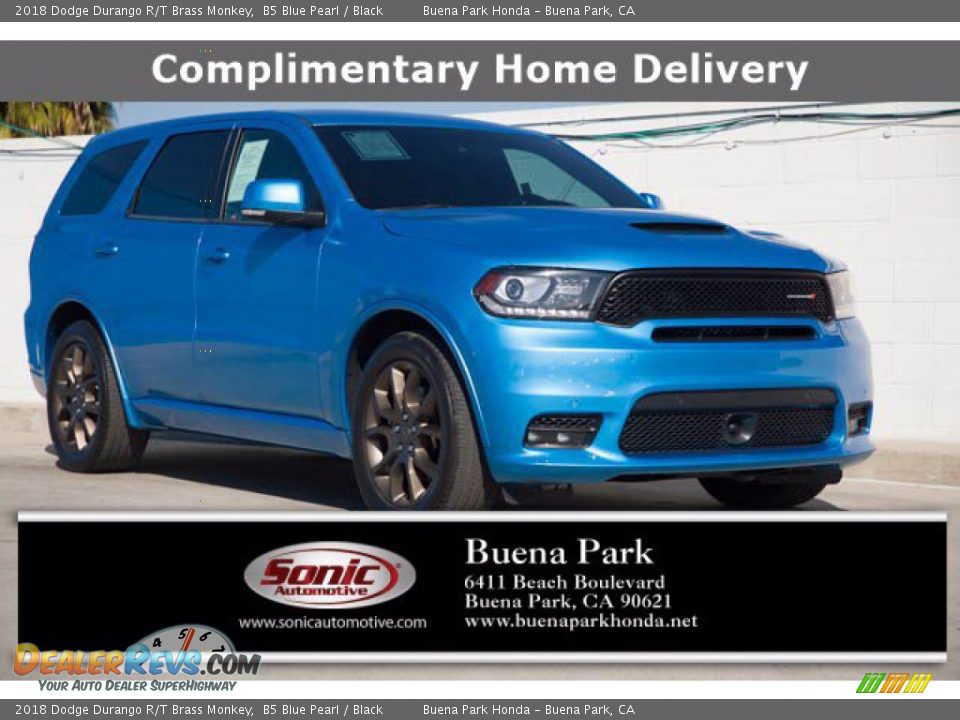 2018 Dodge Durango R/T Brass Monkey B5 Blue Pearl / Black Photo #1