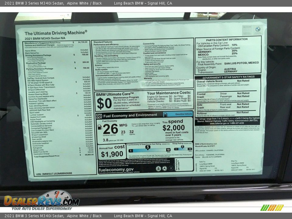 2021 BMW 3 Series M340i Sedan Alpine White / Black Photo #17