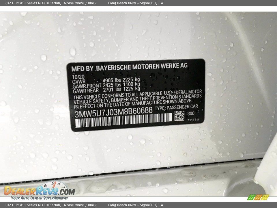 2021 BMW 3 Series M340i Sedan Alpine White / Black Photo #18