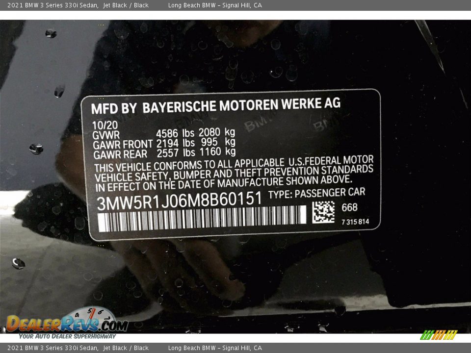 2021 BMW 3 Series 330i Sedan Jet Black / Black Photo #18