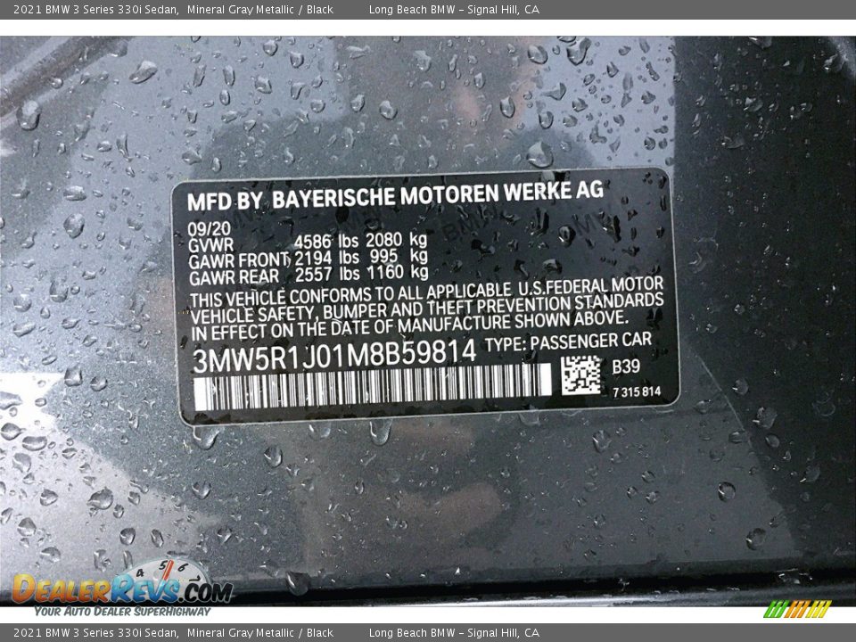 2021 BMW 3 Series 330i Sedan Mineral Gray Metallic / Black Photo #18