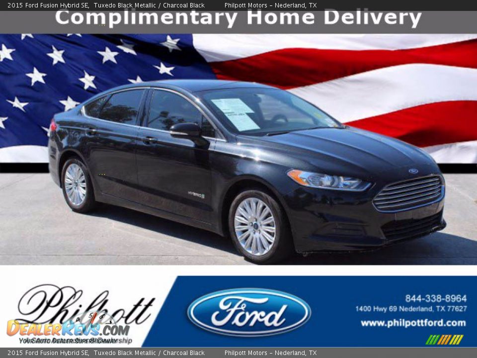 2015 Ford Fusion Hybrid SE Tuxedo Black Metallic / Charcoal Black Photo #1