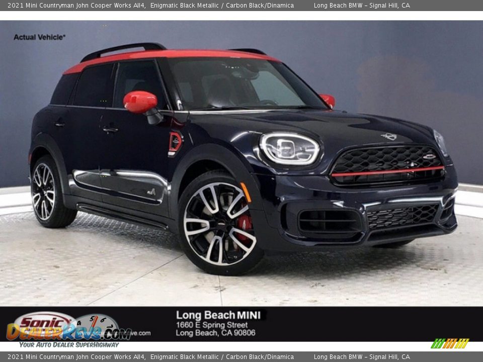 2021 Mini Countryman John Cooper Works All4 Enigmatic Black Metallic / Carbon Black/Dinamica Photo #1