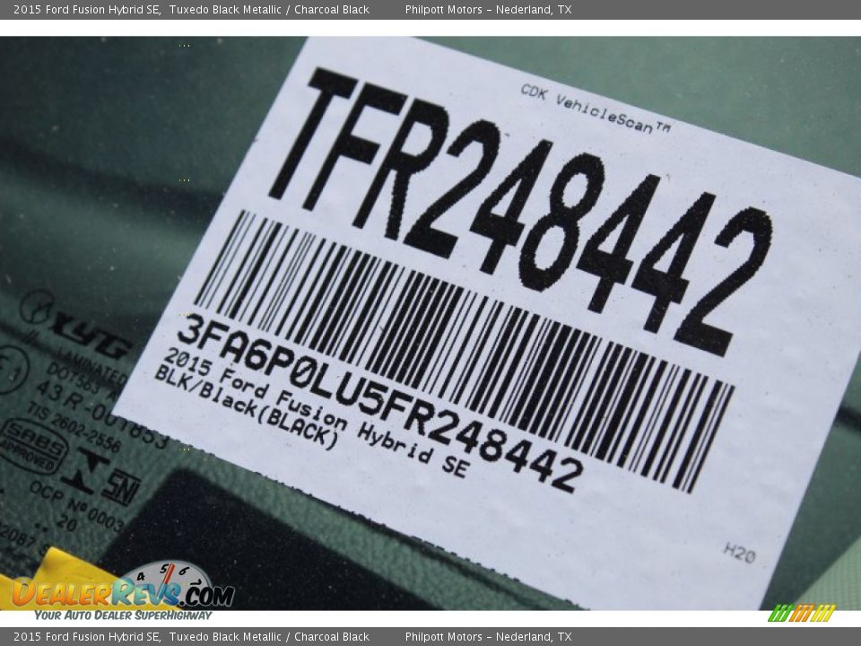 2015 Ford Fusion Hybrid SE Tuxedo Black Metallic / Charcoal Black Photo #31