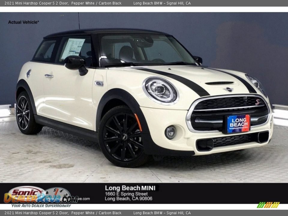 2021 Mini Hardtop Cooper S 2 Door Pepper White / Carbon Black Photo #1