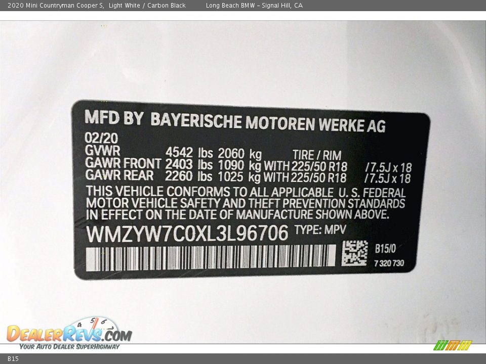 Mini Color Code B15 Light White