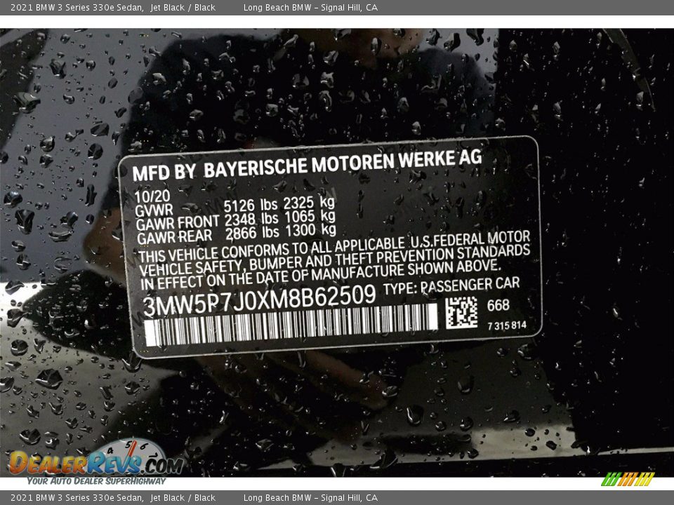 2021 BMW 3 Series 330e Sedan Jet Black / Black Photo #18