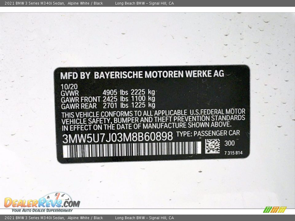 2021 BMW 3 Series M340i Sedan Alpine White / Black Photo #18