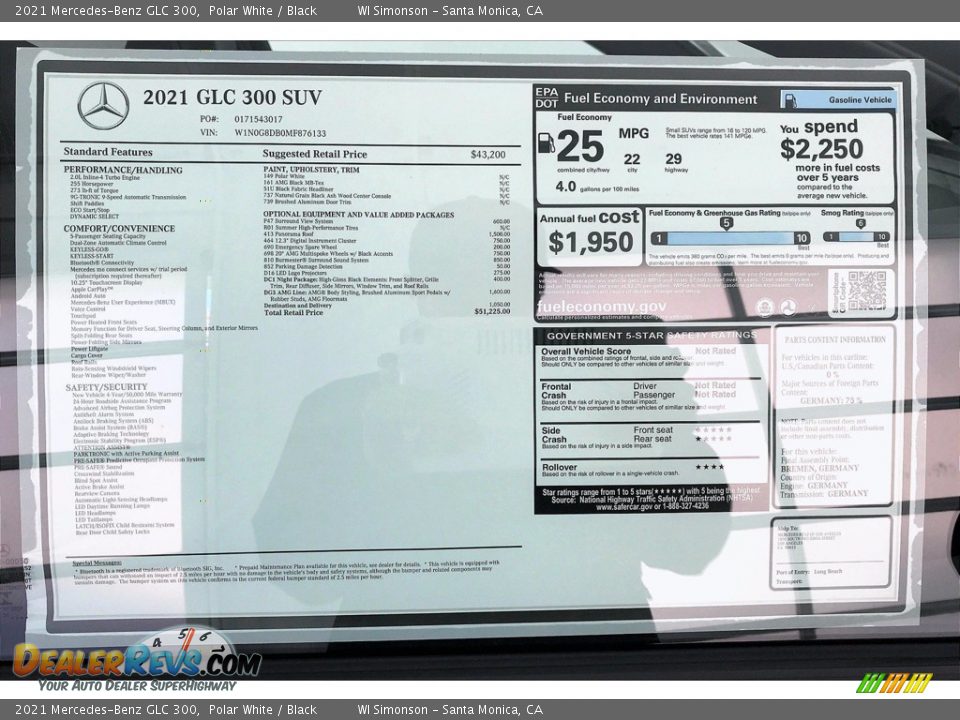 2021 Mercedes-Benz GLC 300 Polar White / Black Photo #10