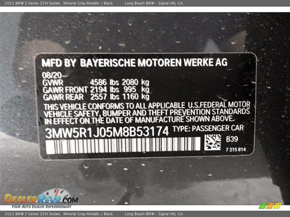 2021 BMW 3 Series 330i Sedan Mineral Gray Metallic / Black Photo #18