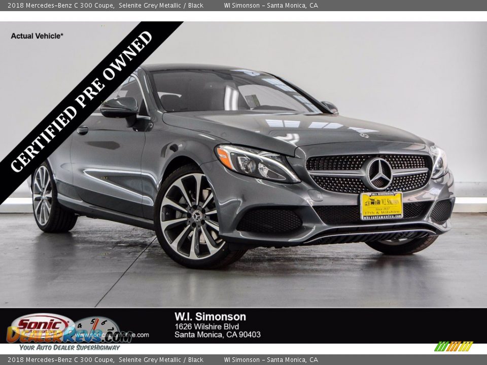 2018 Mercedes-Benz C 300 Coupe Selenite Grey Metallic / Black Photo #1