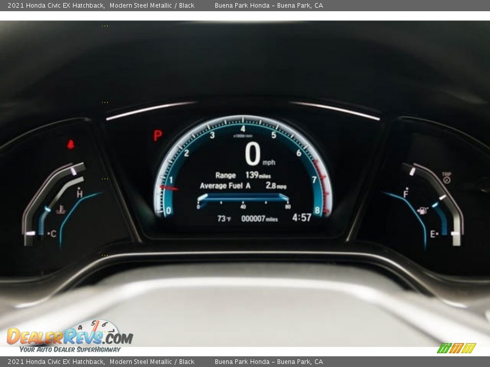 2021 Honda Civic EX Hatchback Modern Steel Metallic / Black Photo #18