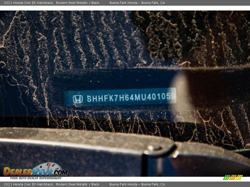 2021 Honda Civic EX Hatchback Modern Steel Metallic / Black Photo #36