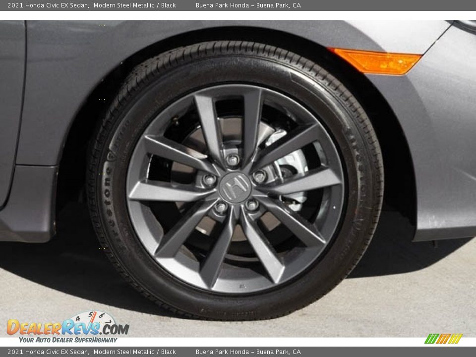 2021 Honda Civic EX Sedan Modern Steel Metallic / Black Photo #12