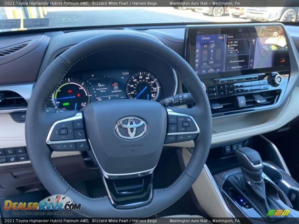 2021 Toyota Highlander Hybrid Platinum AWD Steering Wheel Photo #13