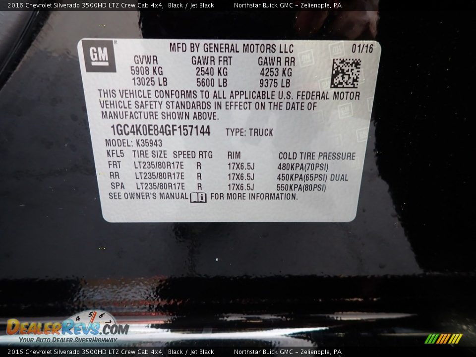 2016 Chevrolet Silverado 3500HD LTZ Crew Cab 4x4 Black / Jet Black Photo #14