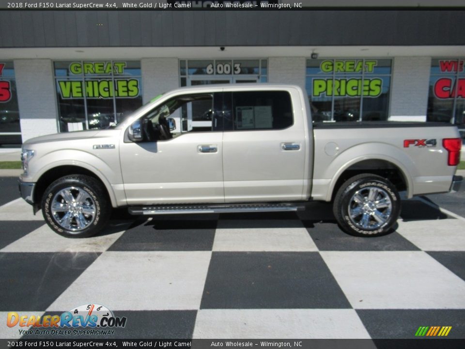 2018 Ford F150 Lariat SuperCrew 4x4 White Gold / Light Camel Photo #1