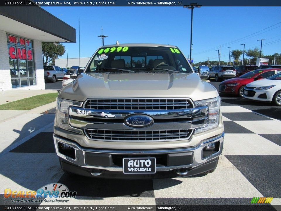 2018 Ford F150 Lariat SuperCrew 4x4 White Gold / Light Camel Photo #2