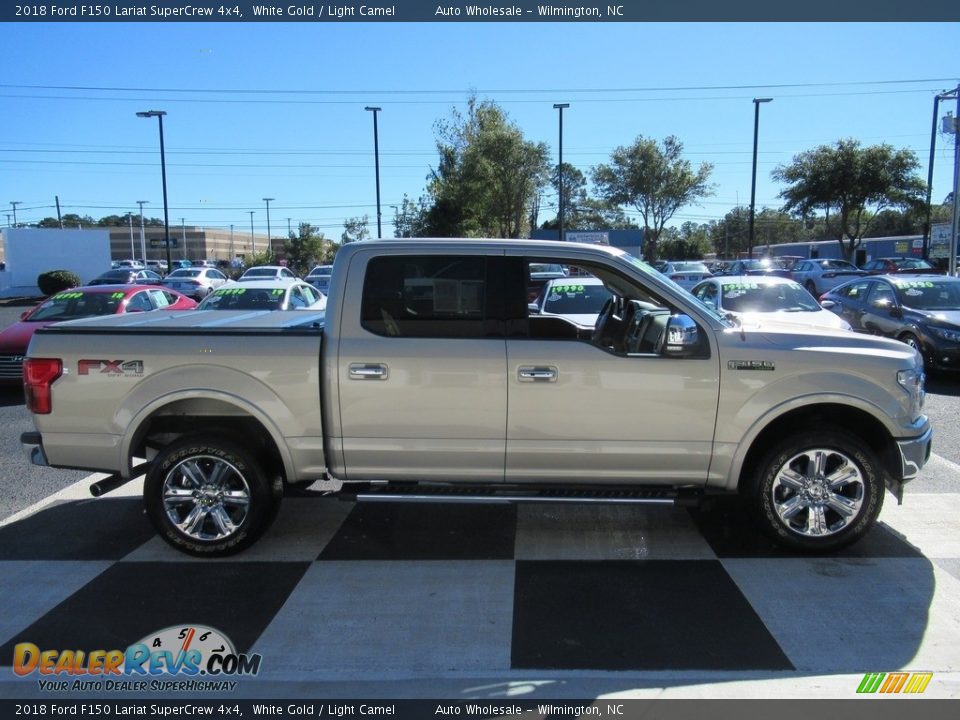 2018 Ford F150 Lariat SuperCrew 4x4 White Gold / Light Camel Photo #3