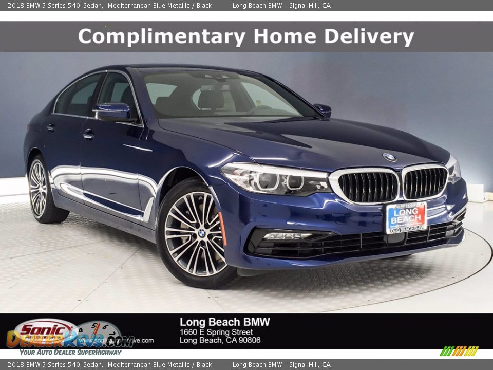 2018 BMW 5 Series 540i Sedan Mediterranean Blue Metallic / Black Photo #1