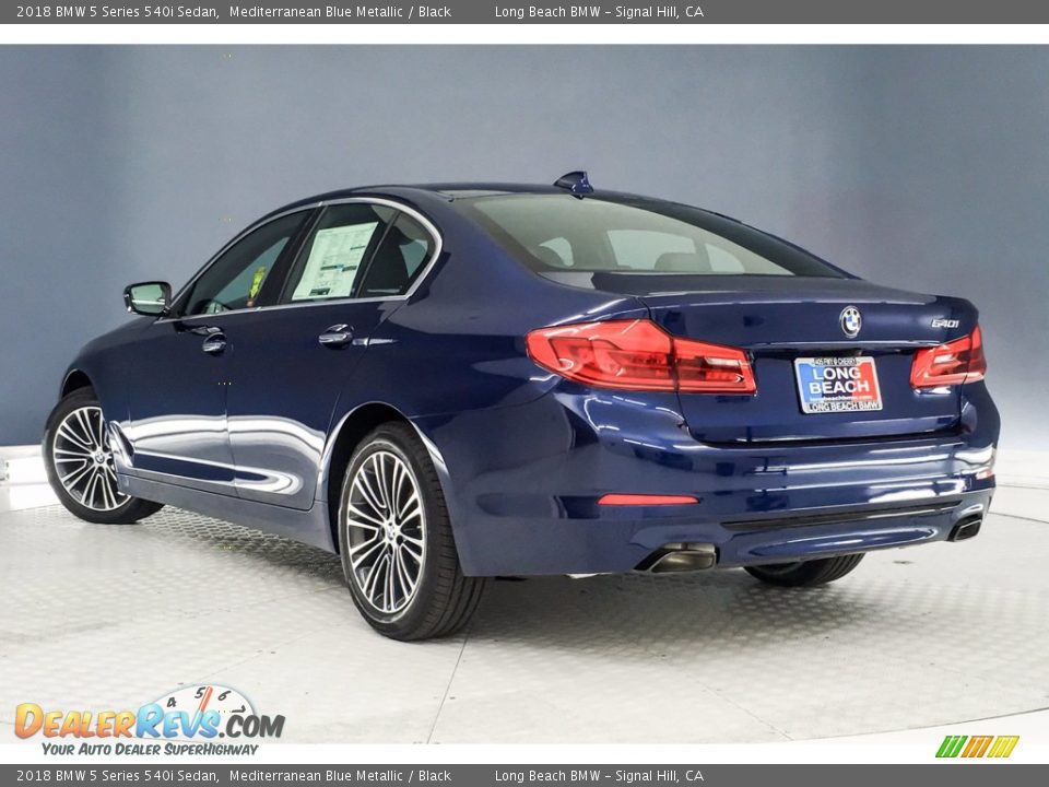 2018 BMW 5 Series 540i Sedan Mediterranean Blue Metallic / Black Photo #3