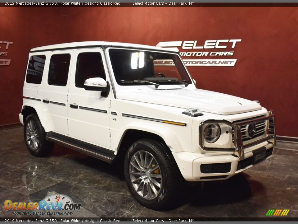 2019 Mercedes-Benz G 550 Polar White / designo Classic Red Photo #2