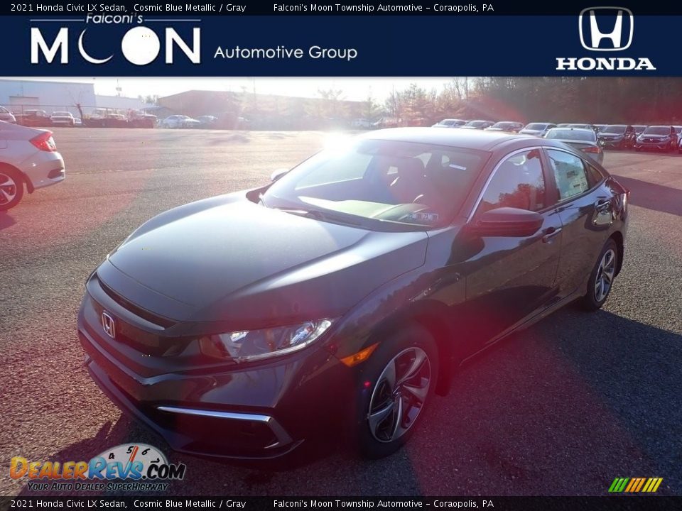 2021 Honda Civic LX Sedan Cosmic Blue Metallic / Gray Photo #1