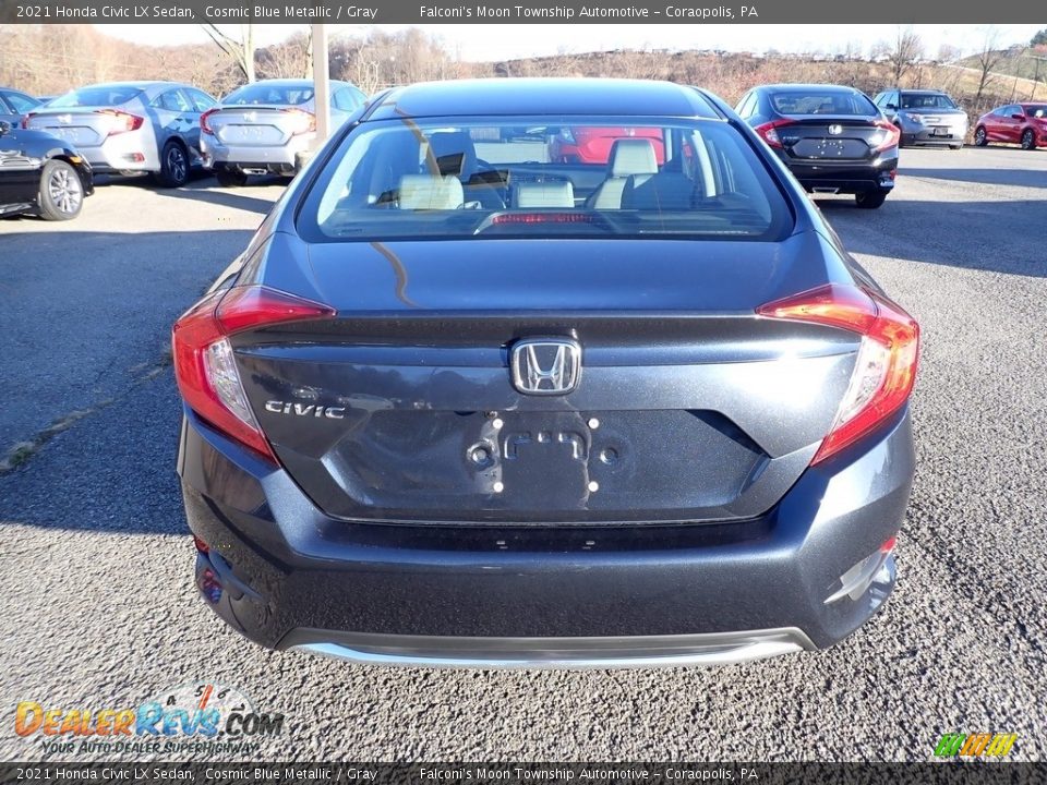 2021 Honda Civic LX Sedan Cosmic Blue Metallic / Gray Photo #4