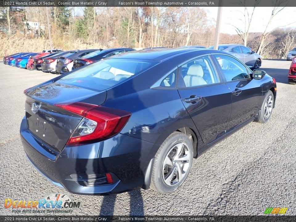 2021 Honda Civic LX Sedan Cosmic Blue Metallic / Gray Photo #5