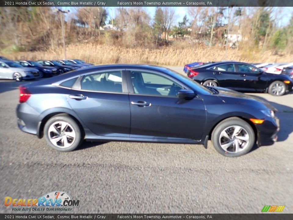 2021 Honda Civic LX Sedan Cosmic Blue Metallic / Gray Photo #6