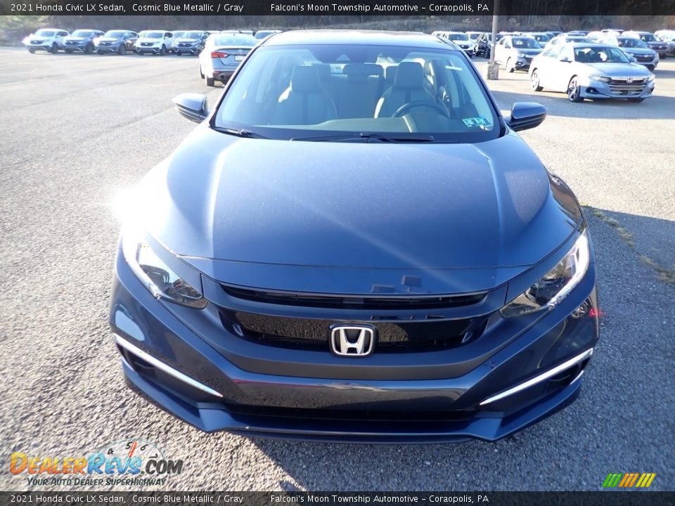 2021 Honda Civic LX Sedan Cosmic Blue Metallic / Gray Photo #8