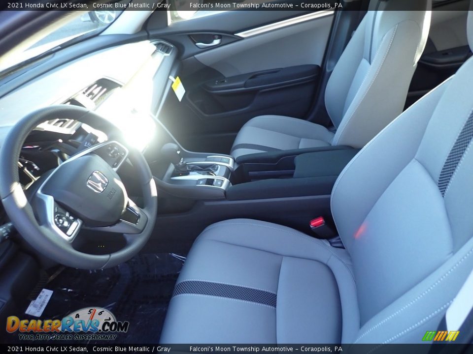 2021 Honda Civic LX Sedan Cosmic Blue Metallic / Gray Photo #10