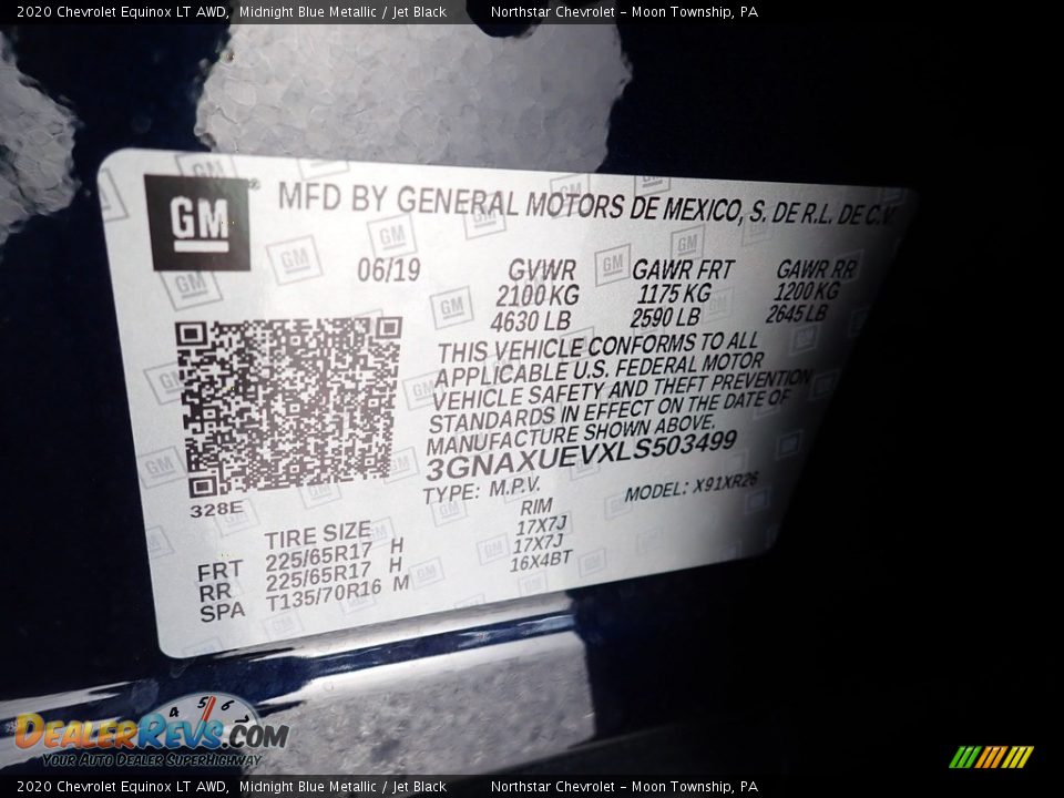 2020 Chevrolet Equinox LT AWD Midnight Blue Metallic / Jet Black Photo #28