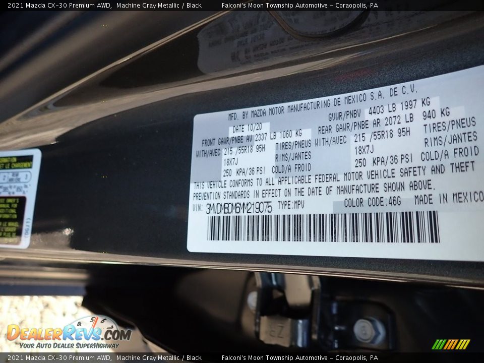 2021 Mazda CX-30 Premium AWD Machine Gray Metallic / Black Photo #11