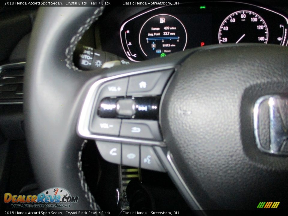 2018 Honda Accord Sport Sedan Crystal Black Pearl / Black Photo #30