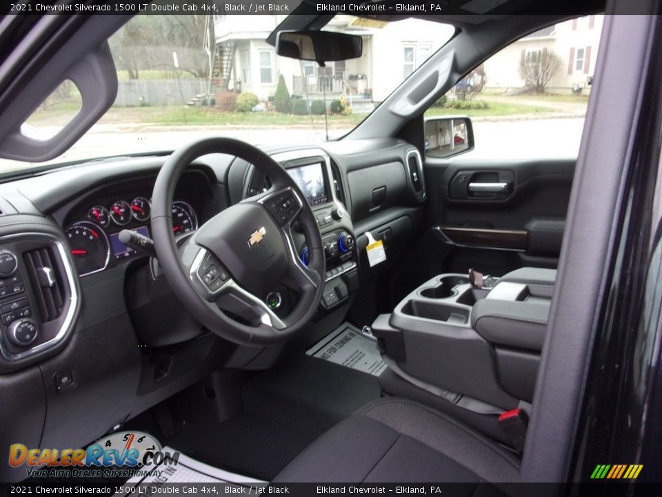 2021 Chevrolet Silverado 1500 LT Double Cab 4x4 Black / Jet Black Photo #13