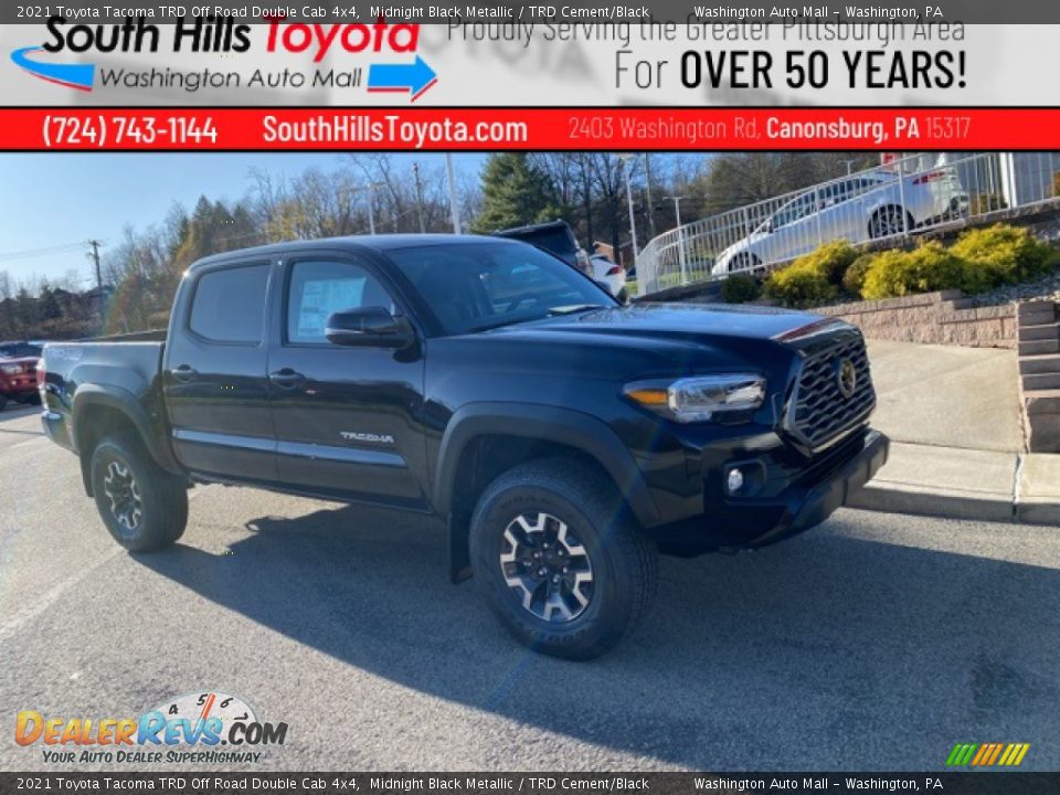 2021 Toyota Tacoma TRD Off Road Double Cab 4x4 Midnight Black Metallic / TRD Cement/Black Photo #1