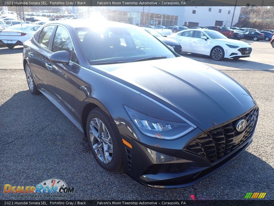 2021 Hyundai Sonata SEL Portofino Gray / Black Photo #3