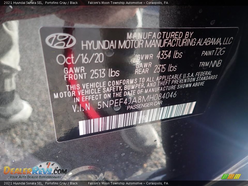 2021 Hyundai Sonata SEL Portofino Gray / Black Photo #11