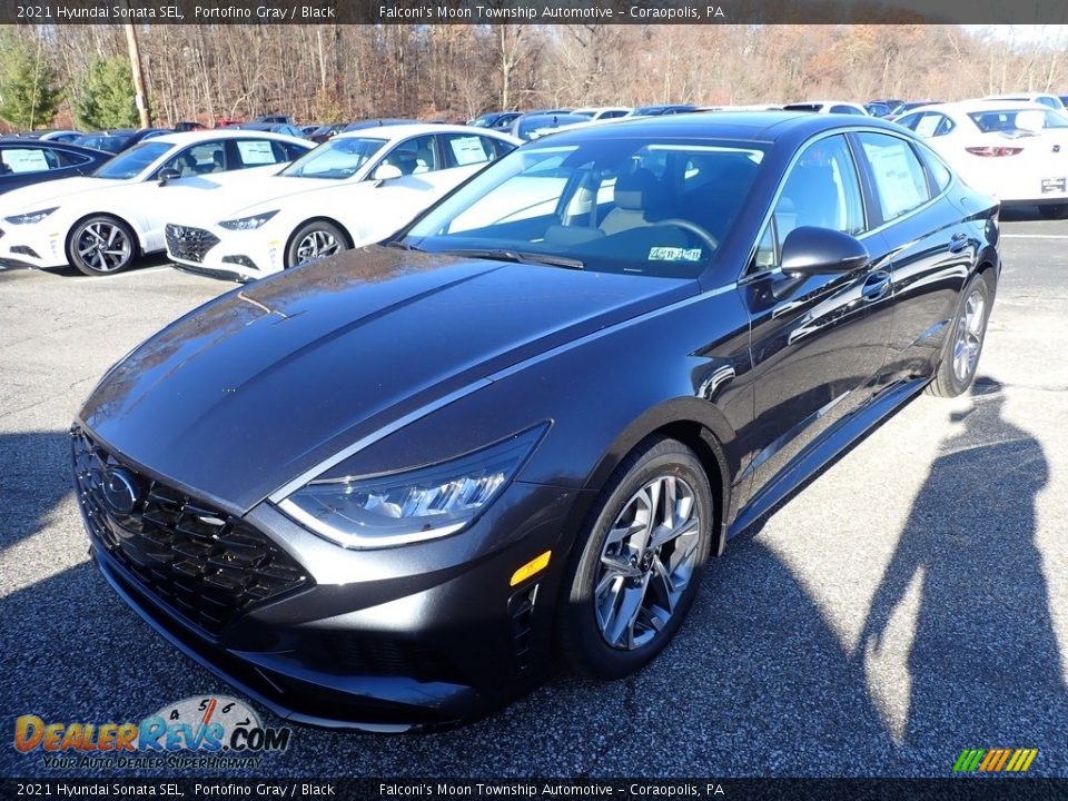 2021 Hyundai Sonata SEL Portofino Gray / Black Photo #4