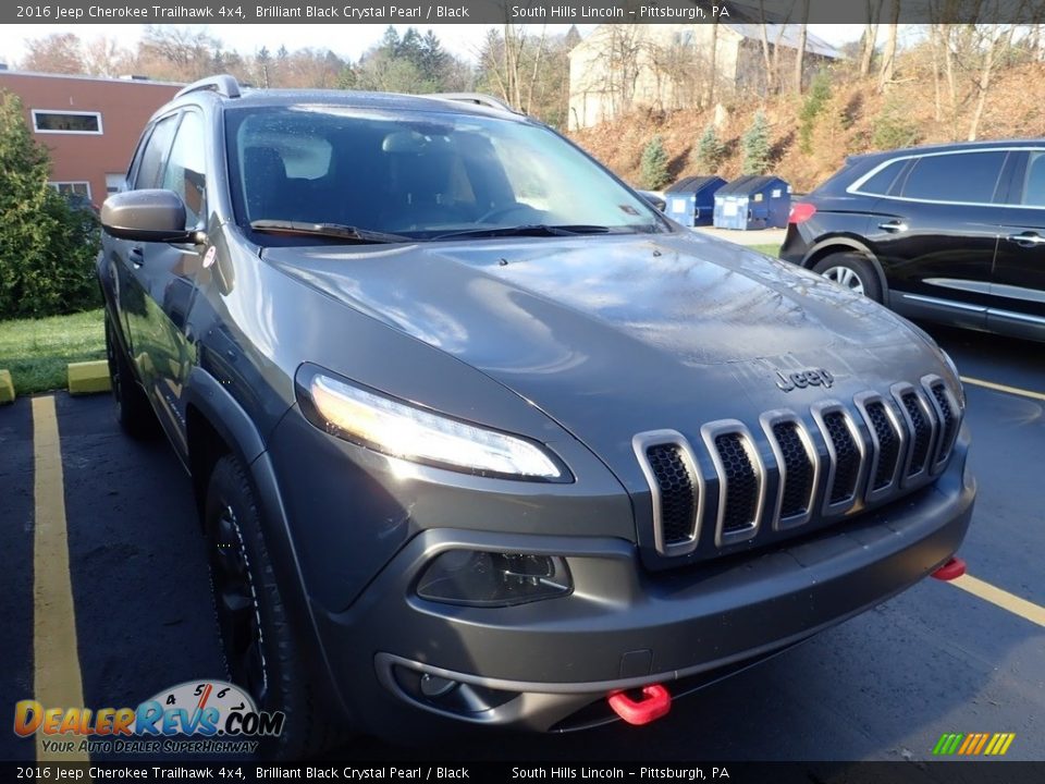 2016 Jeep Cherokee Trailhawk 4x4 Brilliant Black Crystal Pearl / Black Photo #5