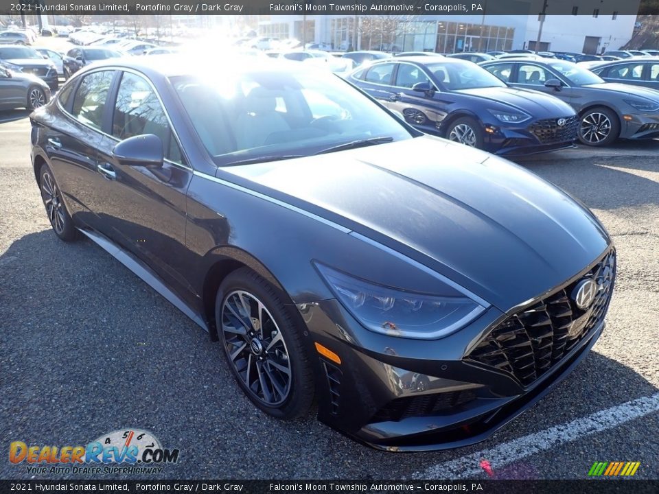 2021 Hyundai Sonata Limited Portofino Gray / Dark Gray Photo #3