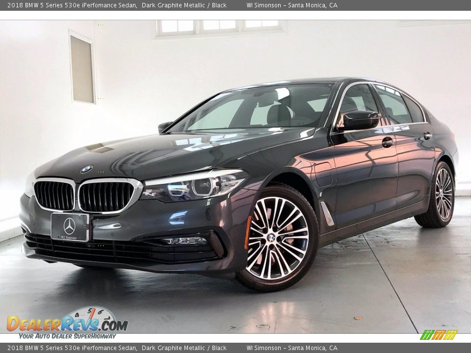 2018 BMW 5 Series 530e iPerfomance Sedan Dark Graphite Metallic / Black Photo #12