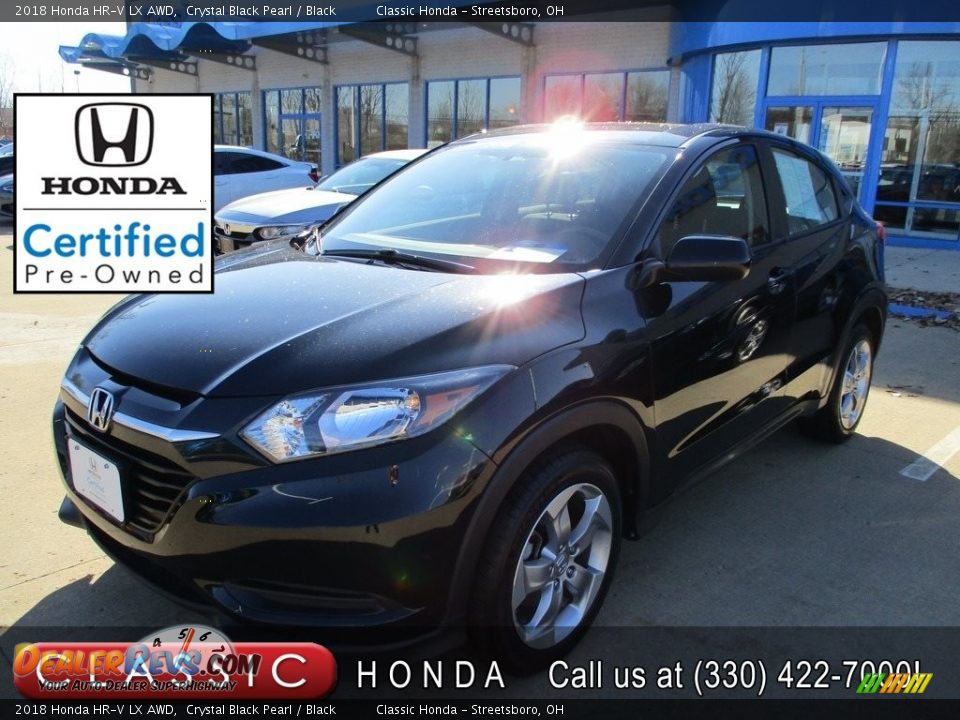 2018 Honda HR-V LX AWD Crystal Black Pearl / Black Photo #1