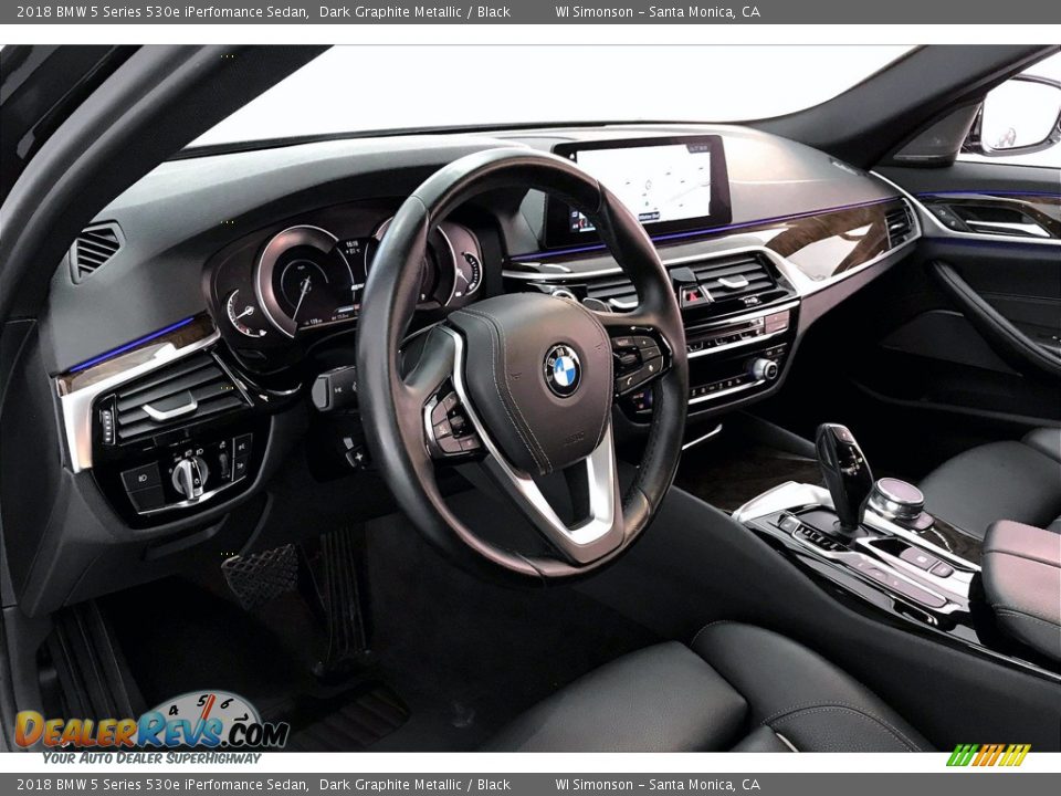 2018 BMW 5 Series 530e iPerfomance Sedan Dark Graphite Metallic / Black Photo #14