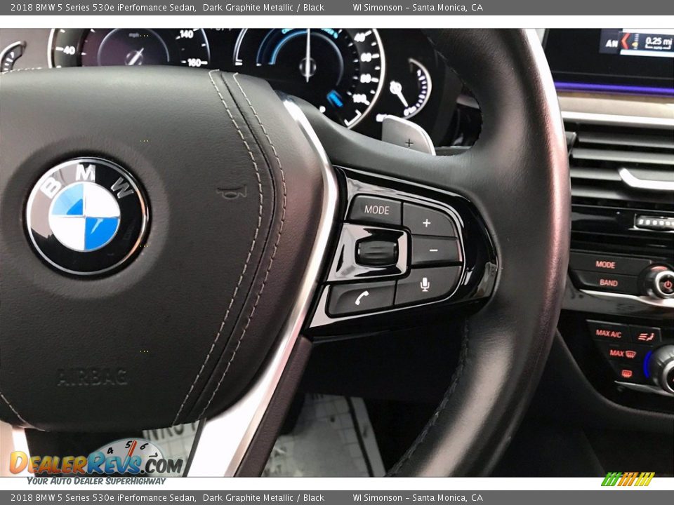 2018 BMW 5 Series 530e iPerfomance Sedan Dark Graphite Metallic / Black Photo #22