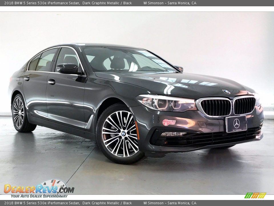 2018 BMW 5 Series 530e iPerfomance Sedan Dark Graphite Metallic / Black Photo #34