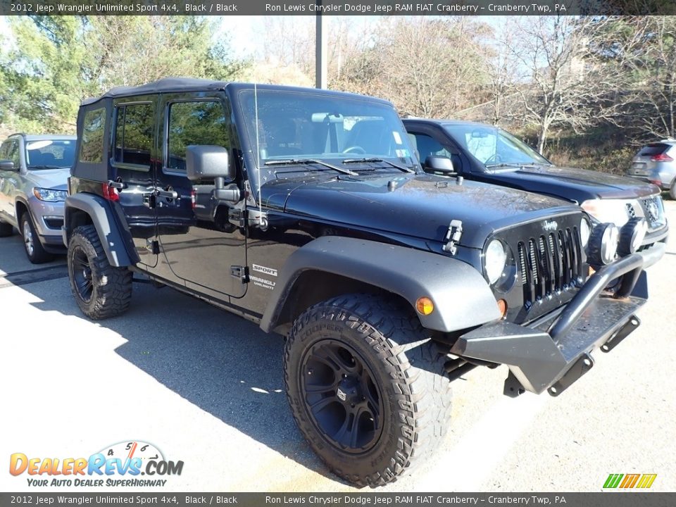 2012 Jeep Wrangler Unlimited Sport 4x4 Black / Black Photo #2