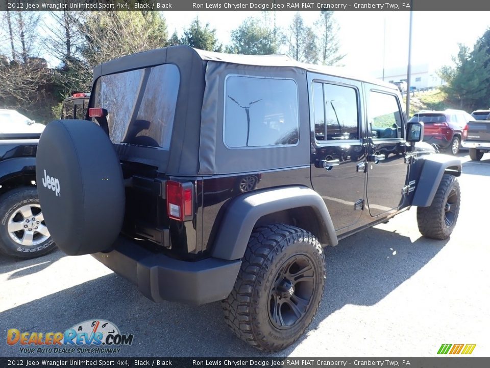 2012 Jeep Wrangler Unlimited Sport 4x4 Black / Black Photo #3